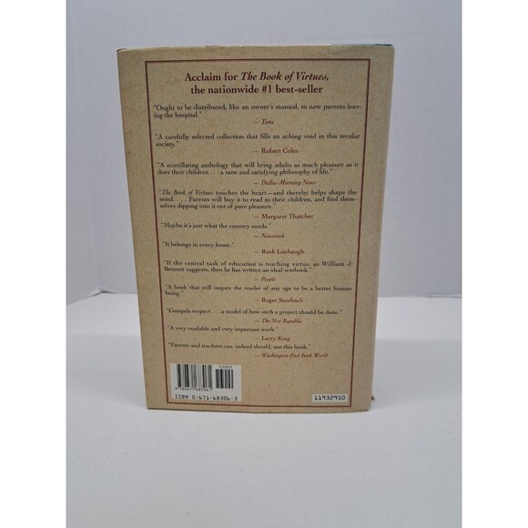 The Book of Virtues by William J. Bennett (1993, Hardcover) - Picture 2 of 6